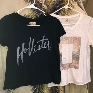 Hollister tshirts tees white and navy size small